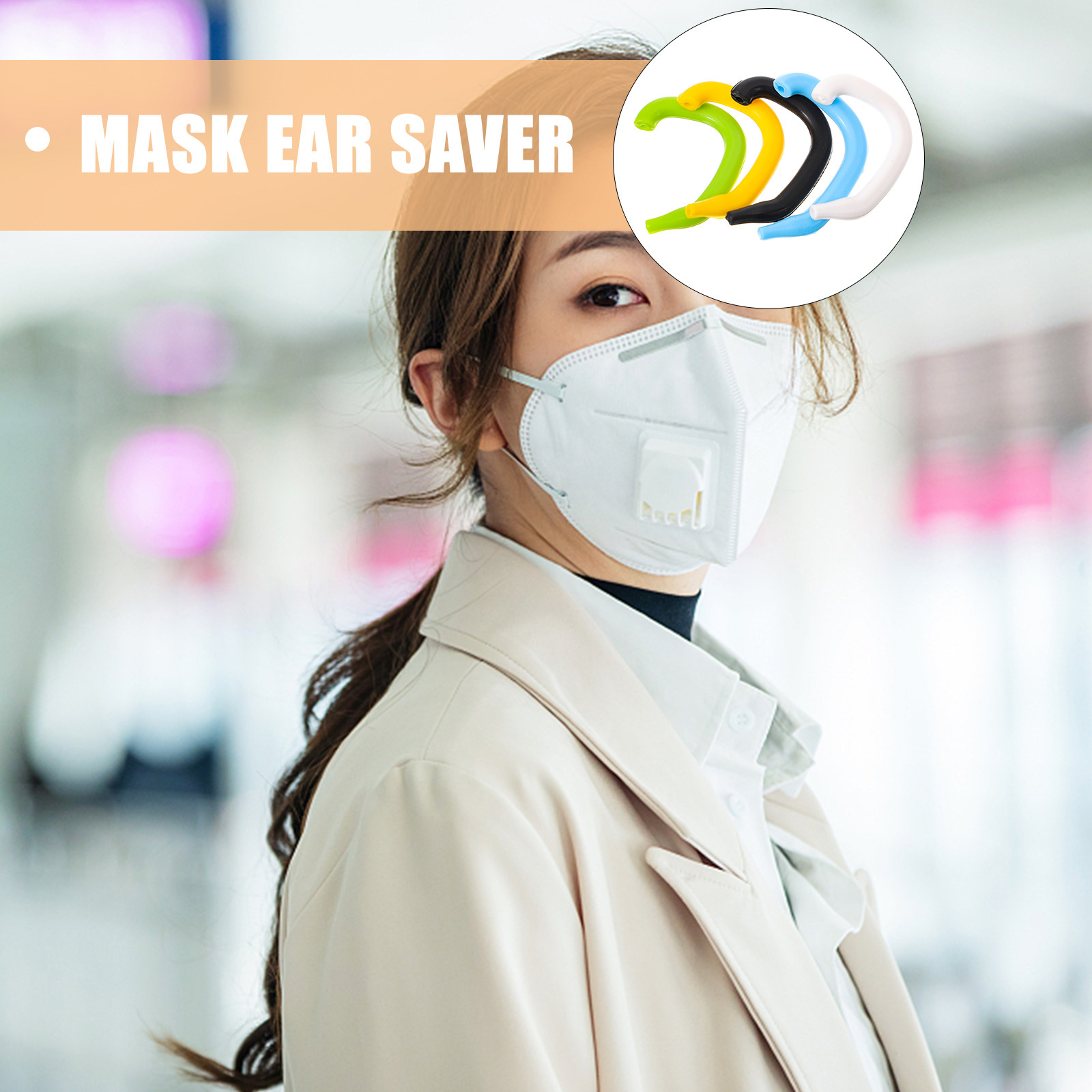 Disposable Surgical Mask - 5 個プレミアムシリコンイヤーセーバーマスク耳プロテクターイヤーループカバー手術用布マスク用メガネストラップホルダーギフト