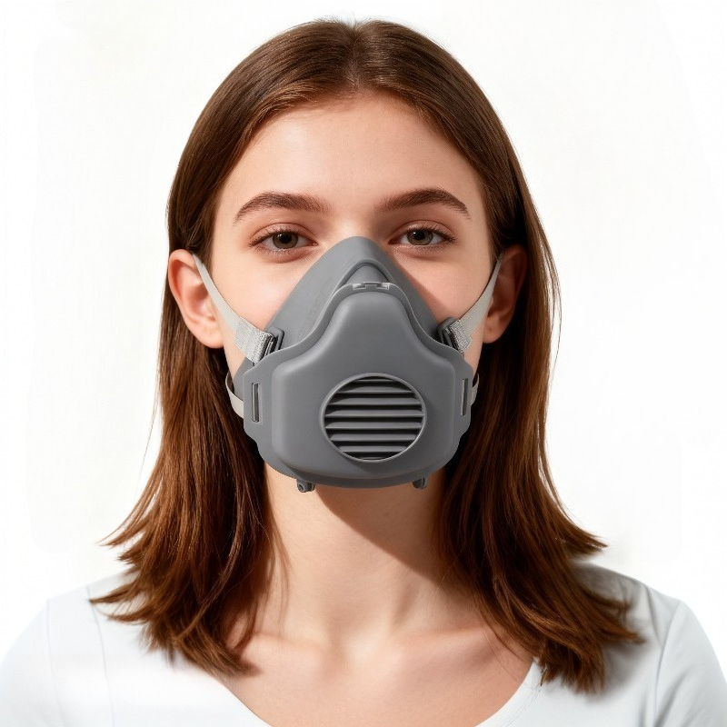 Kn95 Respirator Mask - 防塵マスク 防塵作業用安全ゴムマスク ハーフフェイス防塵マスク コットンフィルター付き 住宅清掃、大工、建築、研磨作業用