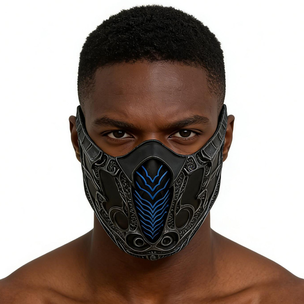 Respirator Half Face - モータルコンバットハーフフェイスマスクコスプレサブゼロスコーピオンラテックスマスクハロウィンカーニバルドレスアップ仮面舞踏会パーティーコスチューム小道具