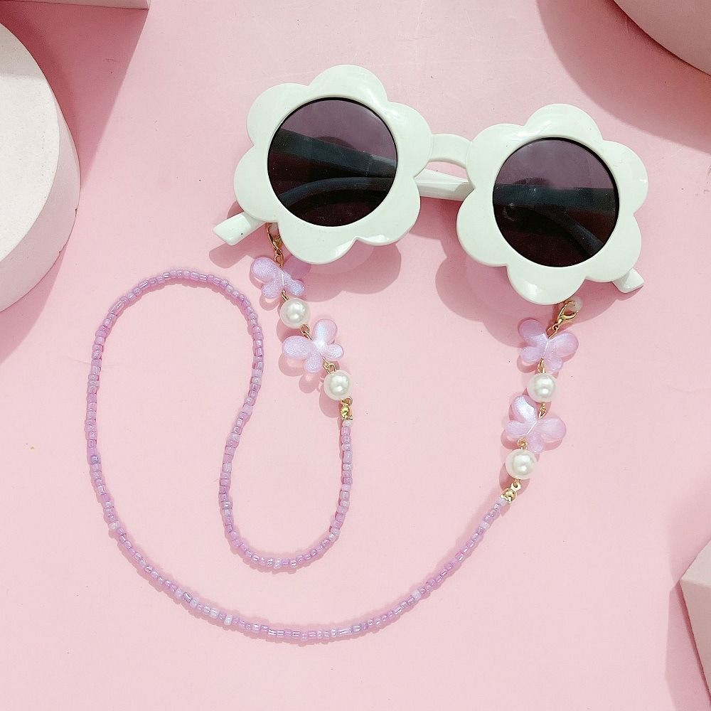 Mask Lanyard Adjustable - 調節可能なサングラスストラップ カラフルな滑り止めメガネチェーン マスクチェーン 老眼鏡用 バタフライパールハンギングロープ