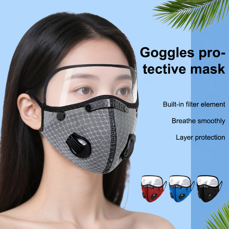 Anti Pollution Mask - 新しいサイクリングフェイスマスクフィルターゴーグル付き防塵マスクスポーツ洗える再利用可能なフェイスマスク男性用バンダナ活性炭フィルター