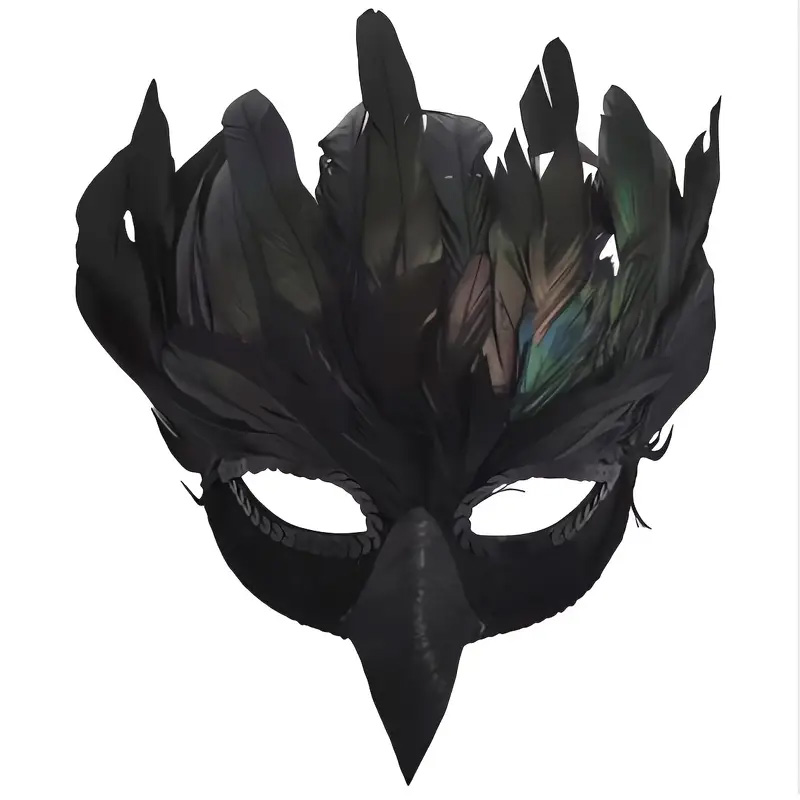 Respirator Half Face - 黒羽レイヴンハーフフェイスマスクコスプレ動物カラス鳥口マスクハロウィンカーニバルドレスアップパーティーコスチューム小道具