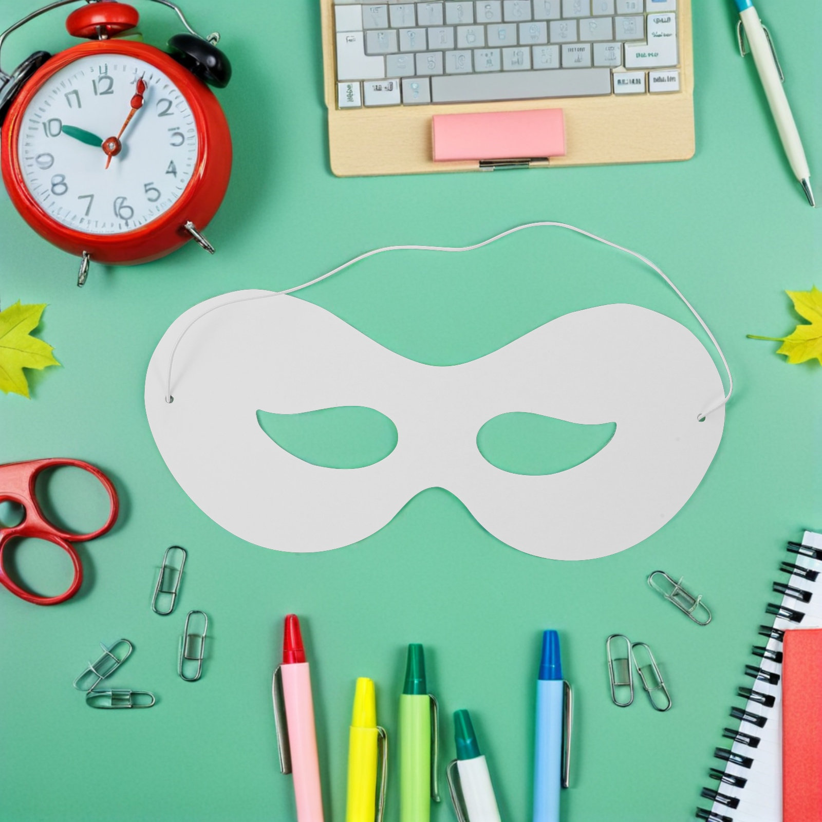 40枚入り 子供用DIYペイント可能な白い紙マスク 子供パー - Kids Face Mask のレビューと価格
