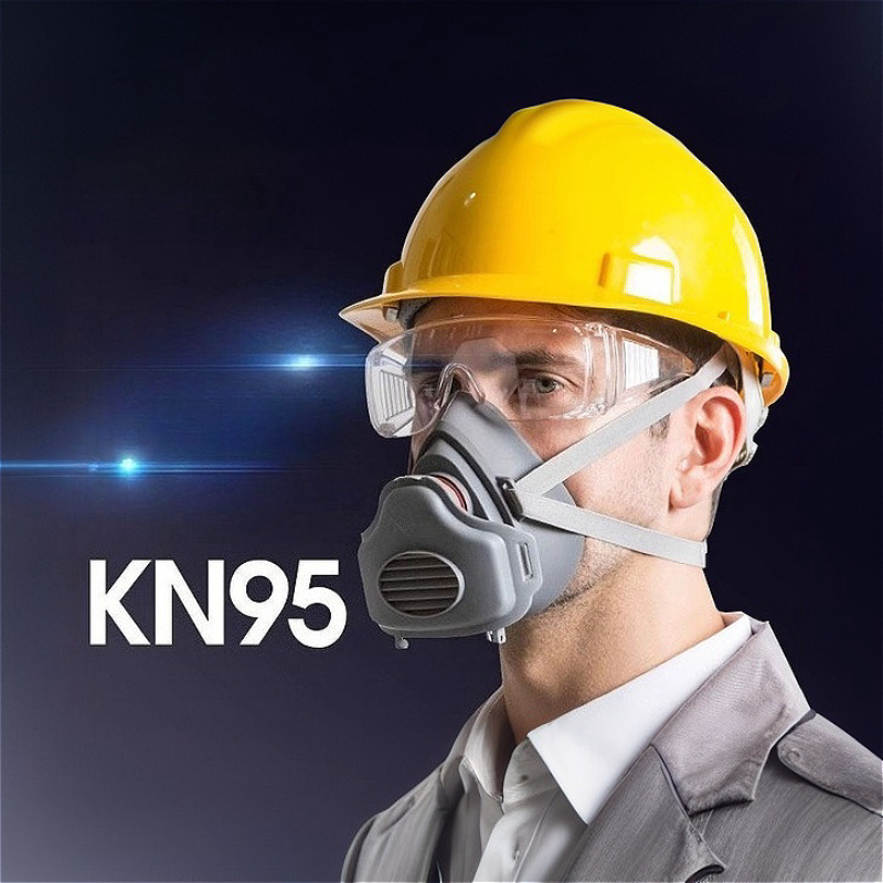 ハーフフェイス防塵マスク 防塵マスク 防塵作業安全ゴムマスク - Kn95 Respirator Mask のレビューと価格