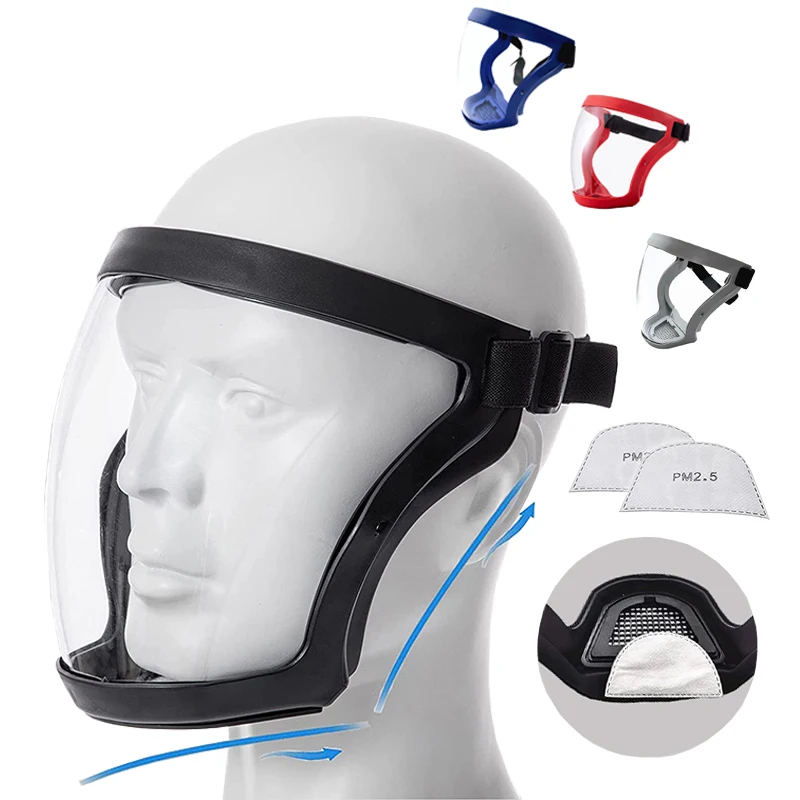 クリアフェイスマスク,ヘッドアイ安全カバー,スクリーンバイザ - Anti Pollution Mask のレビューと価格