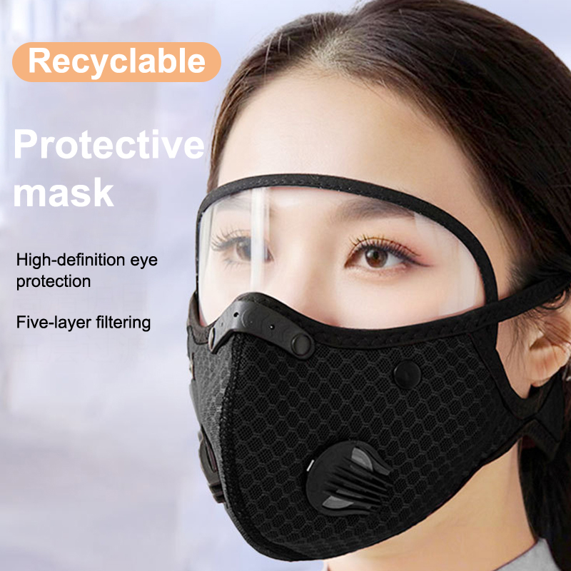 新しいサイクリングフェイスマスクフィルターゴーグル付き防塵マ - Anti Pollution Mask のレビューと価格