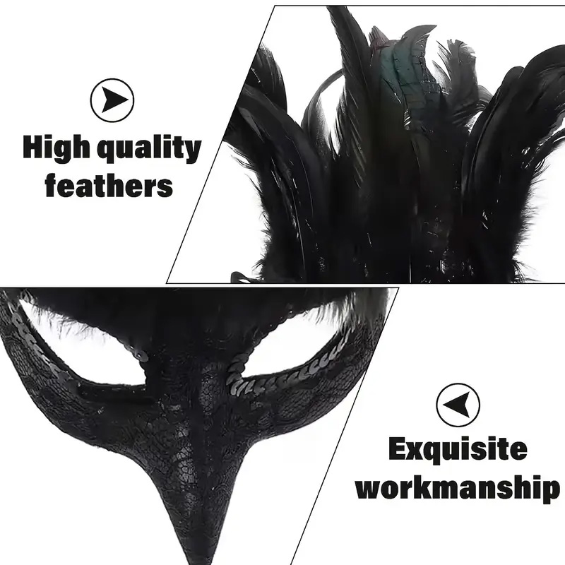 黒羽レイヴンハーフフェイスマスクコスプレ動物カラス鳥口マスク - Respirator Half Face のレビューと価格