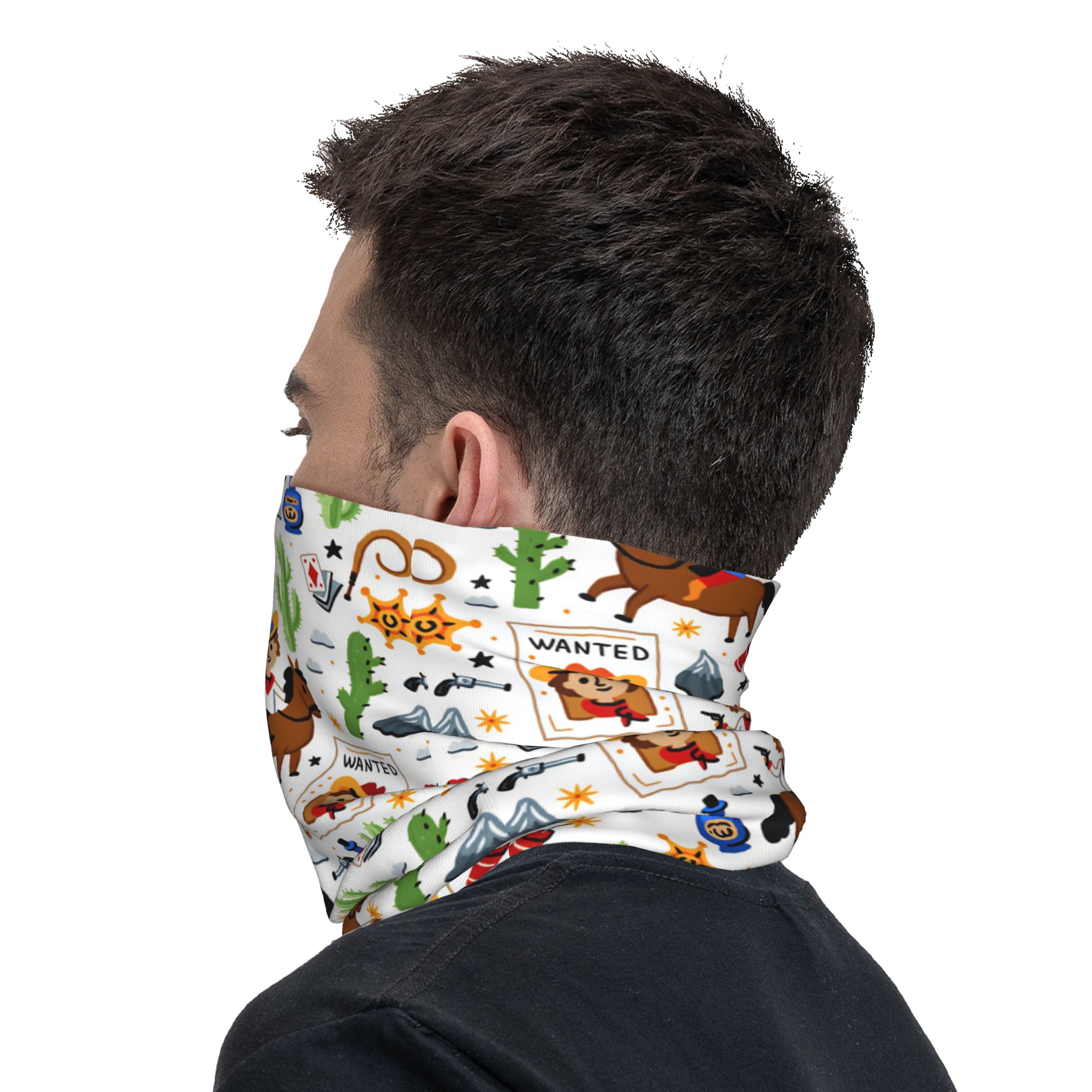 漫画キッズウエスタンカウボーイバラクラバ狩猟釣りサイクリング - Kids Face Mask のレビューと価格