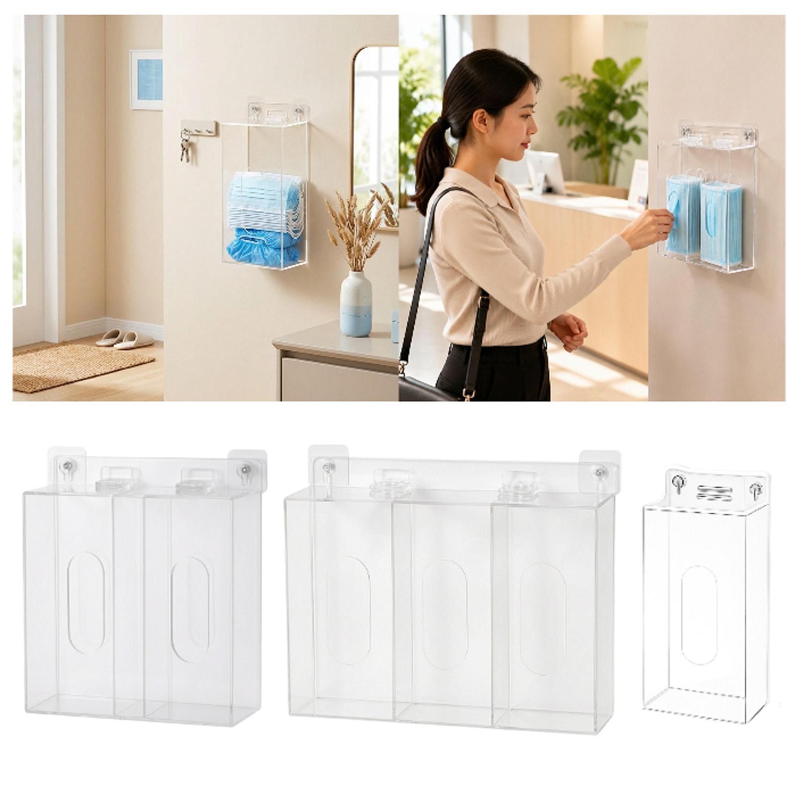 アクリル製グローブボックスホルダー 壁掛け式 簡単設置 多用 - Face Mask Storage Box のレビューと価格